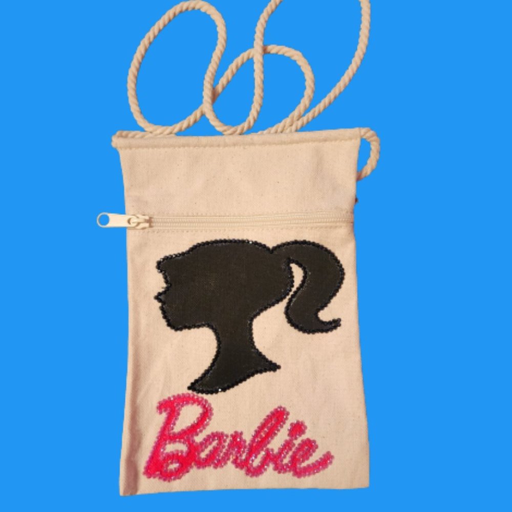 NWOT Barbie Inspired Custom Crossbody Canvas bag